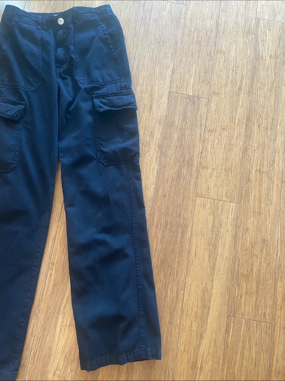 Zara high waist wide leg cargo Pants black - sz 2